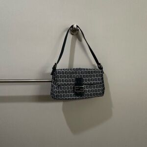 FENDI Vintage Designer Black and Gray Patterned Women's Bag